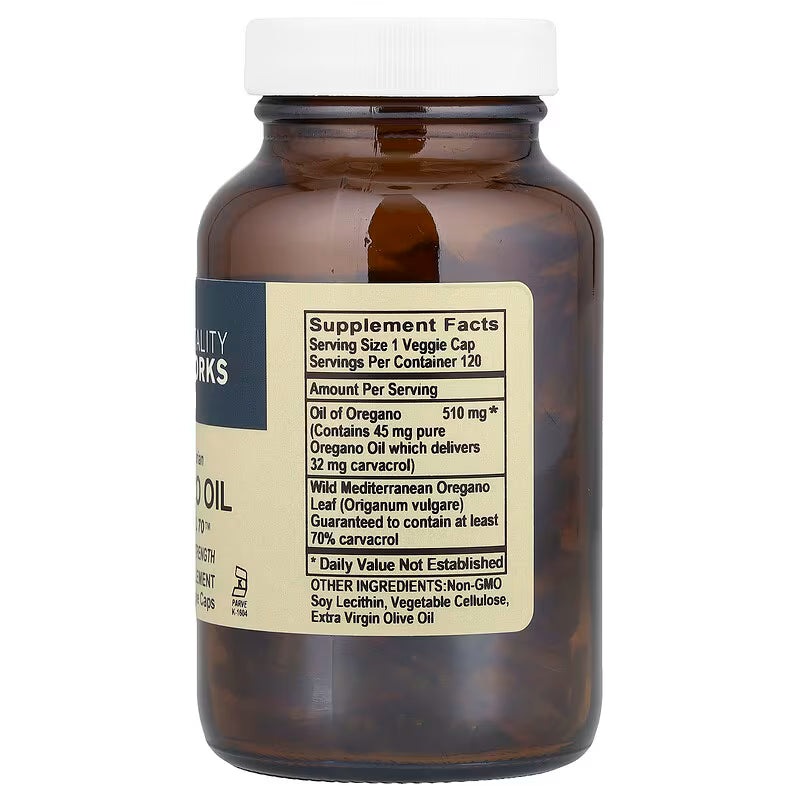 oregano oil (70% carvacrol) 510 mg – 120 liquid veggie caps