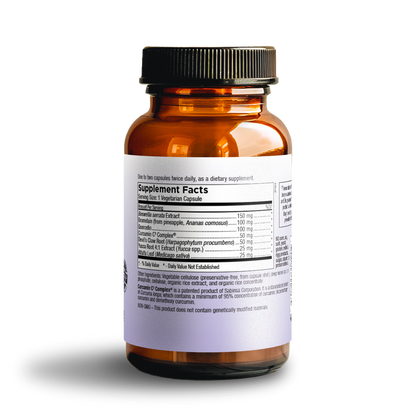 InflamEze supplement bottle back label – ingredients and directions