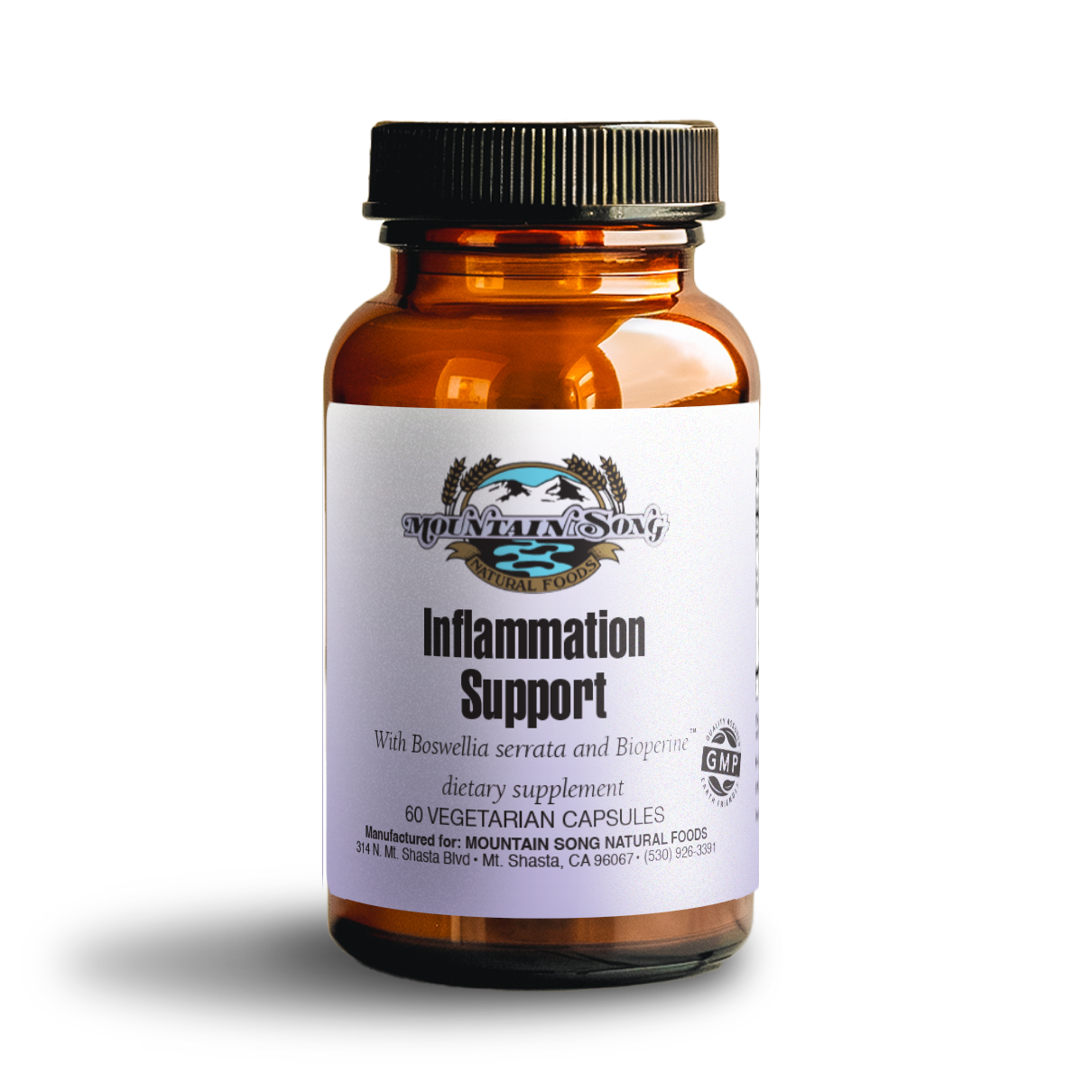 inflammation support advanced turmeric joint support bottle front label – 60 capsules