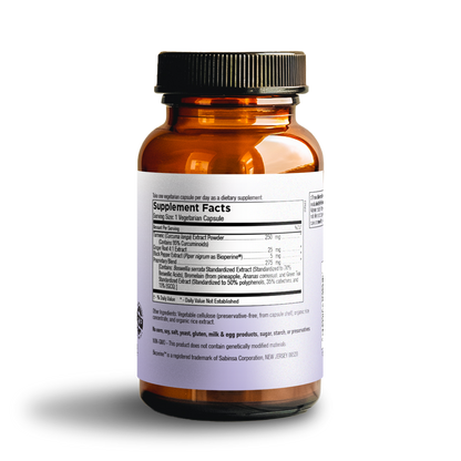 Inflammation Support bottle back label – ingredients and directions