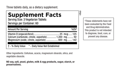 Cal-Mag + Vitamin D (Vegetarian Formula) – Bone & Muscle Support (180 Tablets)